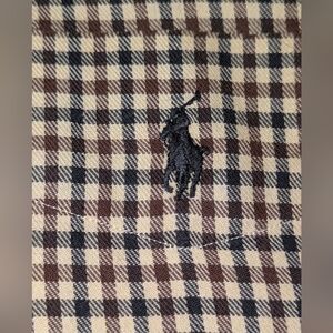 Ralph Lauren Blake McMeel Plaid Button Down Shirt Black Tan Cotton Classic Fit